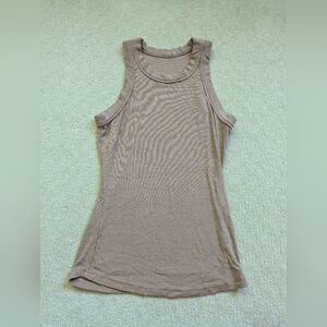 Simple beige ribbed tank
